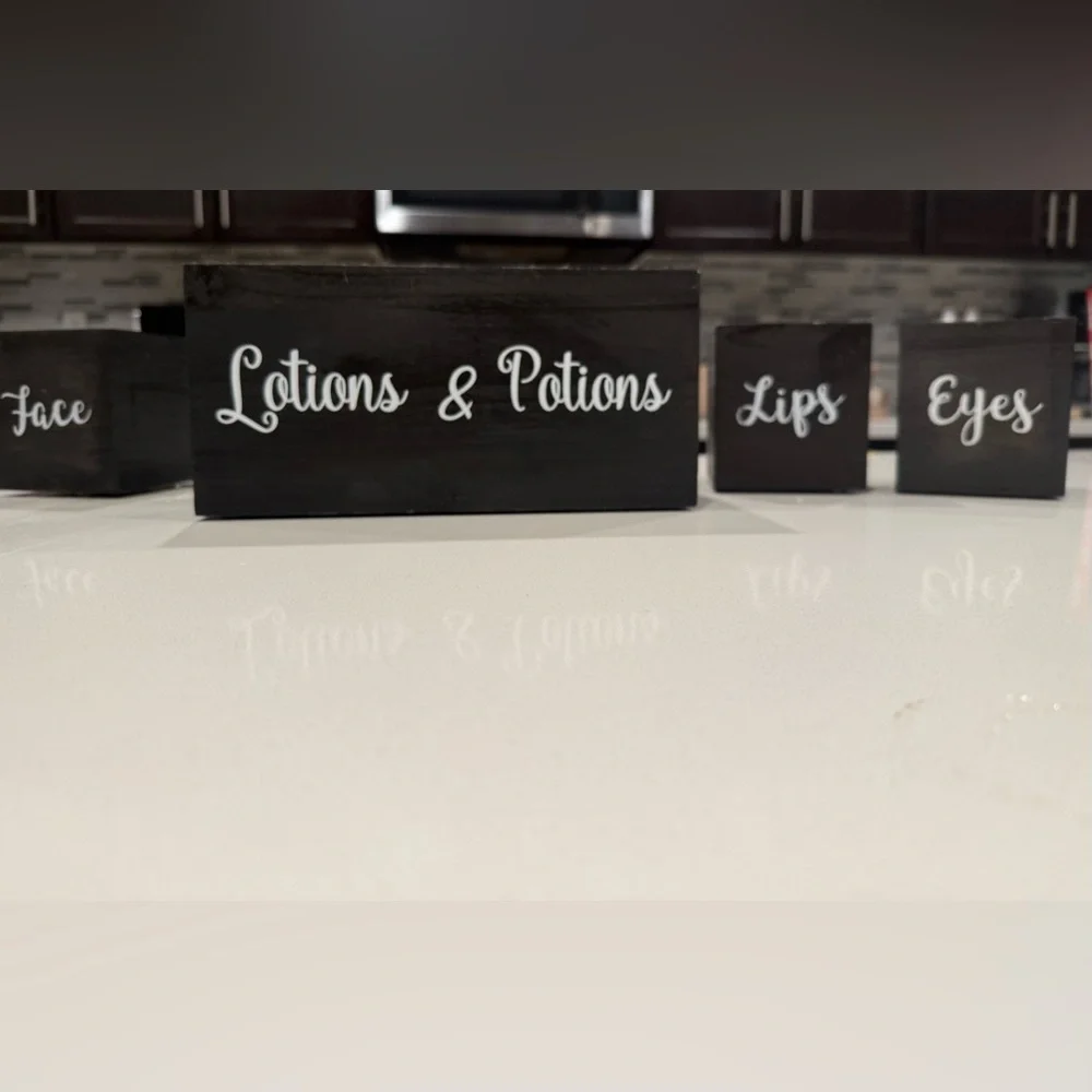 Black Wooden Storage Boxes Set
